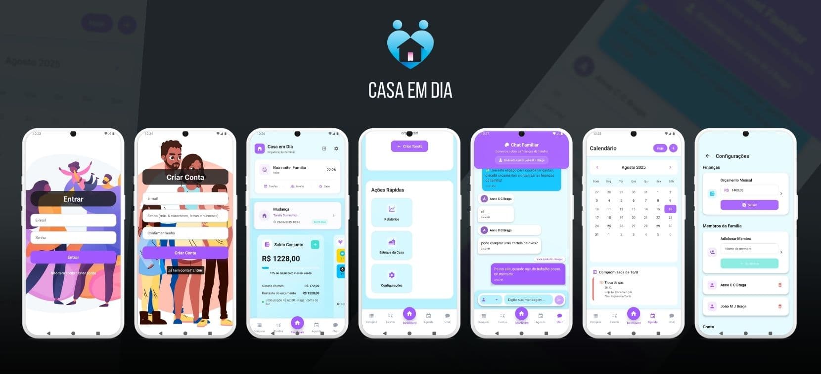 Captura de tela do projeto Casa em dia